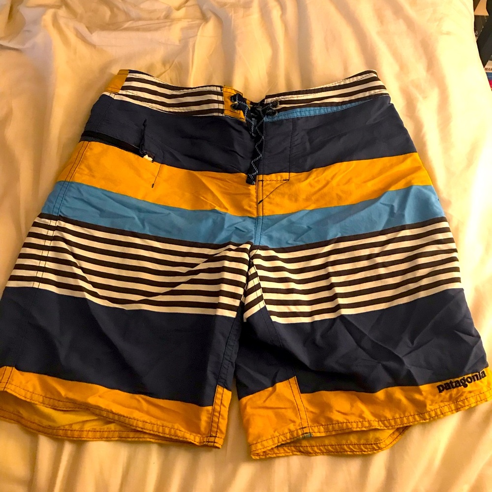 Yellow, white, blue